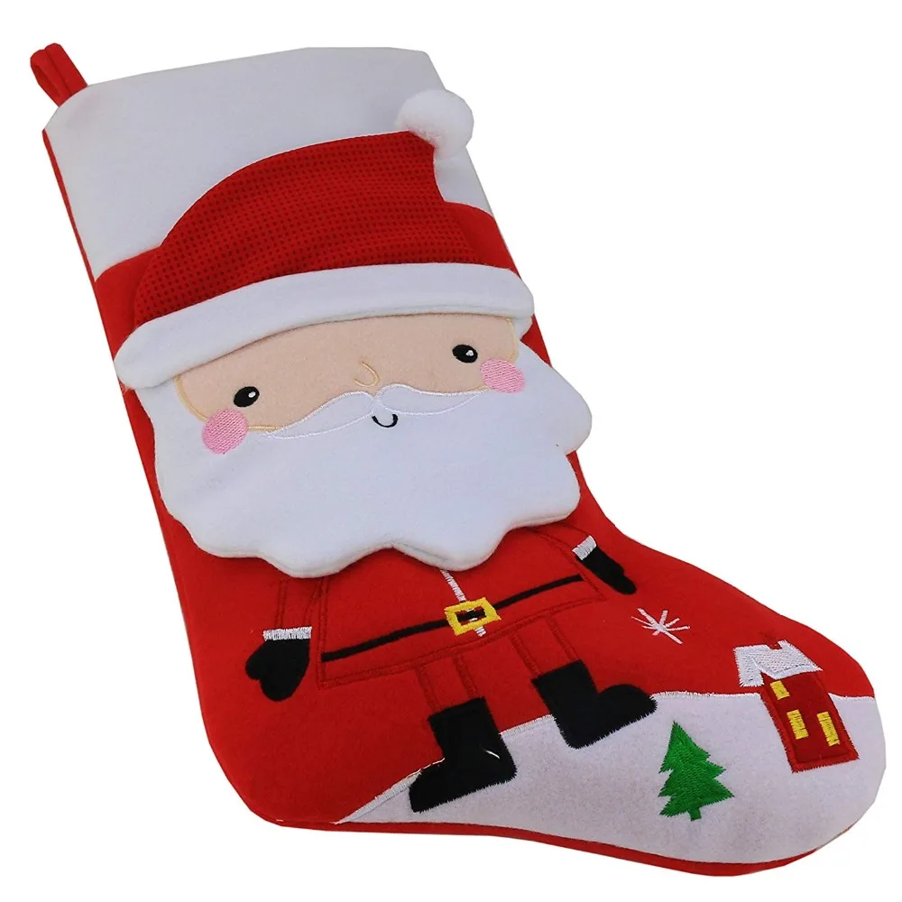 Бесплатная доставка 3 шт./лот мешок для конфет Рождество колготки детей милый