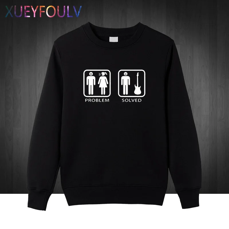 Зима осень Стиль проблема решена Гитары Толстовка Для мужчин Повседневное кофты