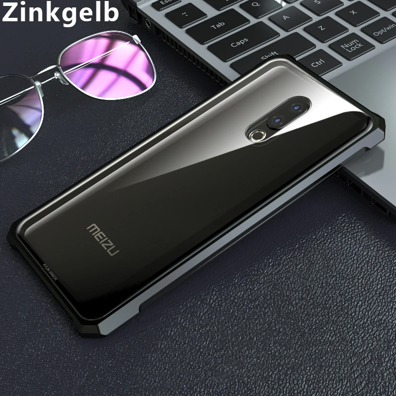 Для Meizu 16th Plus, чехол, Роскошный Жесткий металлический алюминиевый сплав, прозрачное стекло, защитный чехол для телефона, для Meizu 16th, чехол