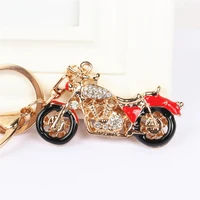 red motor motorcycle bicycle bike pendant charm rhinestone crystal keyring key chain for handbag purse bag carkey wedding gift