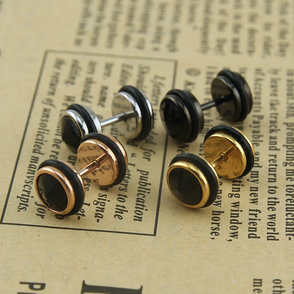 1 пара красочный дизайн поддельные plug пирсинг украшения хирургической стали ear