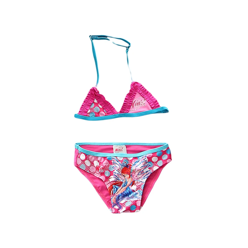 Женский купальный костюм из двух предметов Детский комплект бикини в мультяшном