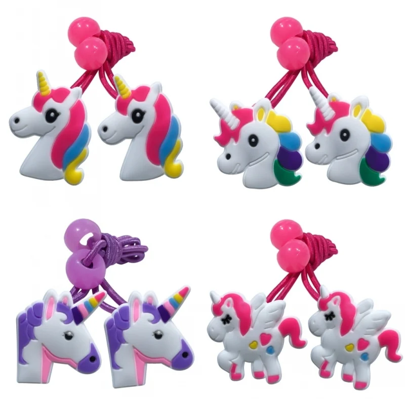 Новое поступление эластичные резинки для волос с единорогом детские резиновые