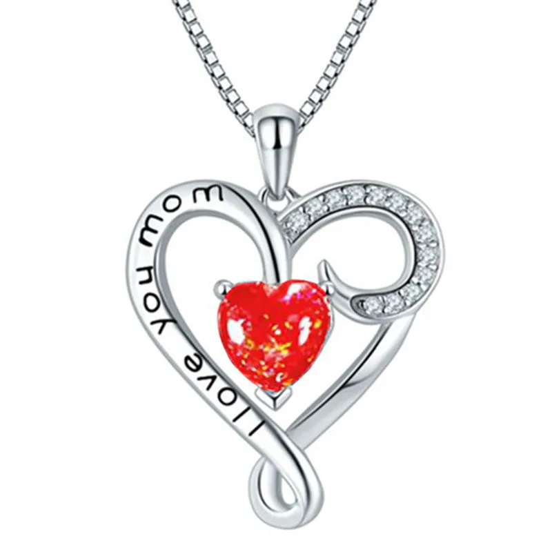 2019 фианит мама Цепочки и ожерелья для кулон сердце дочь сын ребенок Семья любовь