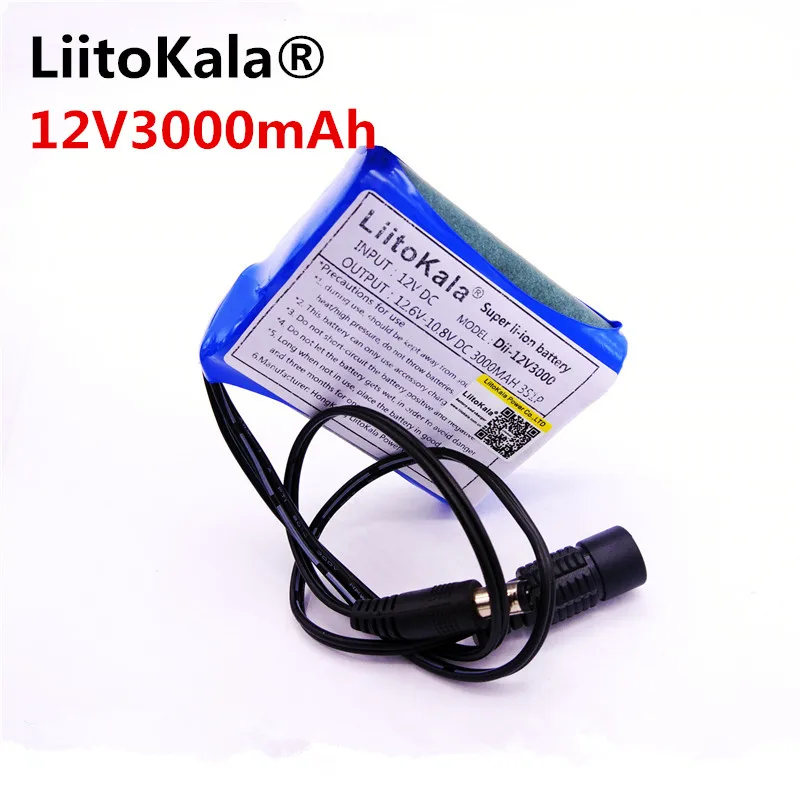 Liitokala 12v 3000 mAh литий-ионная аккумуляторная батарея зарядное устройство C Mara CCTV не включает зарядное устройство 1A