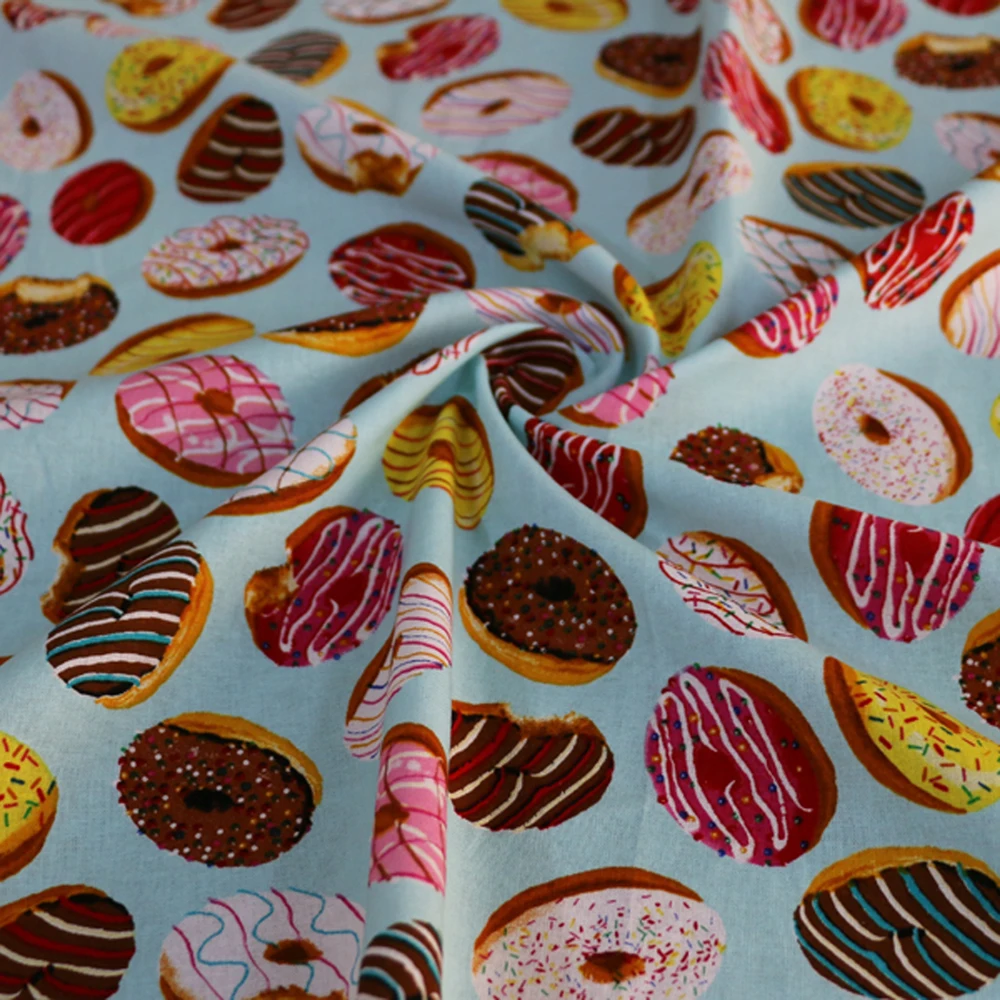 50 см * 110 Новое поступление детская хлопковая ткань с рисунком хлеба и еды