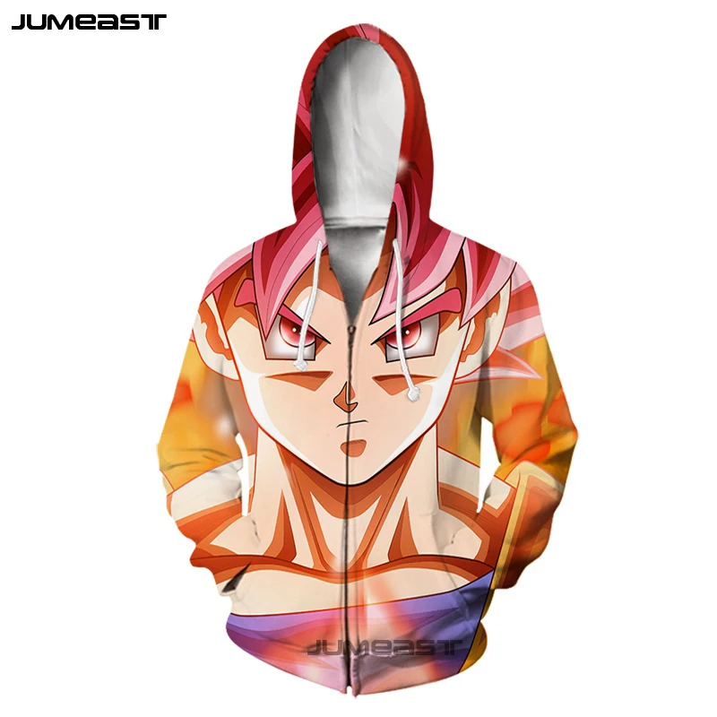 Jumeast Super Saiya мужские/женские толстовки на молнии с 3D принтом мультяшный Жемчуг
