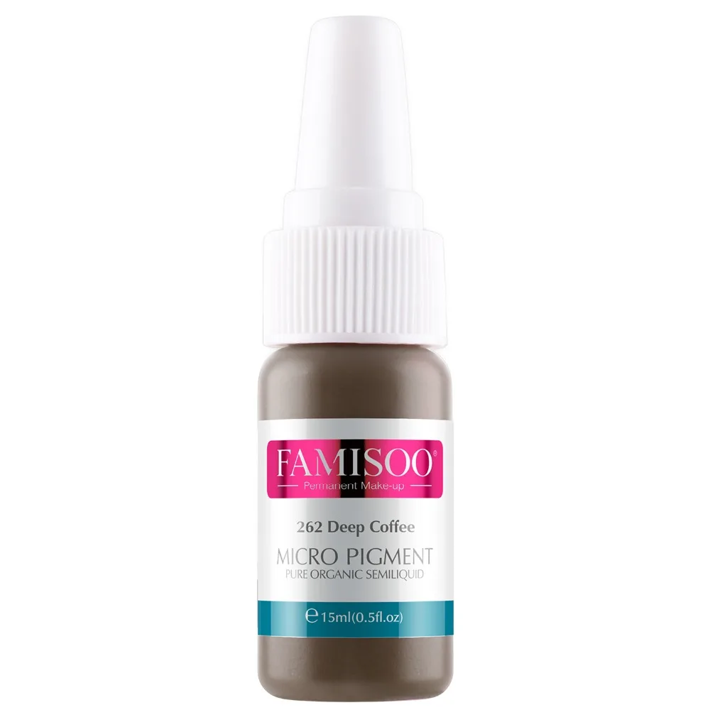 FAMISOO Deep Coffee Ink Permanent Makeup Pigment 15Ml Cosmetic Tattoo Set Paint For Microblading Eyebrow Lip Body | Красота и