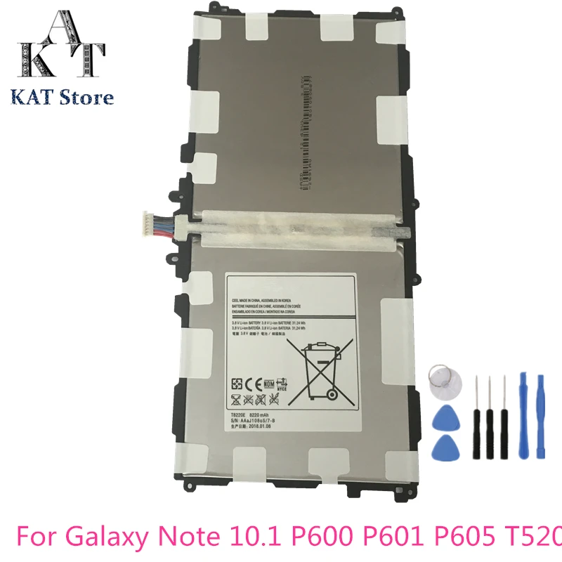Планшетный аккумулятор для Samsung Galaxy Note 10 1 SM P600 P601 T520 P605 P607 8220mAh литий ионный T8220E