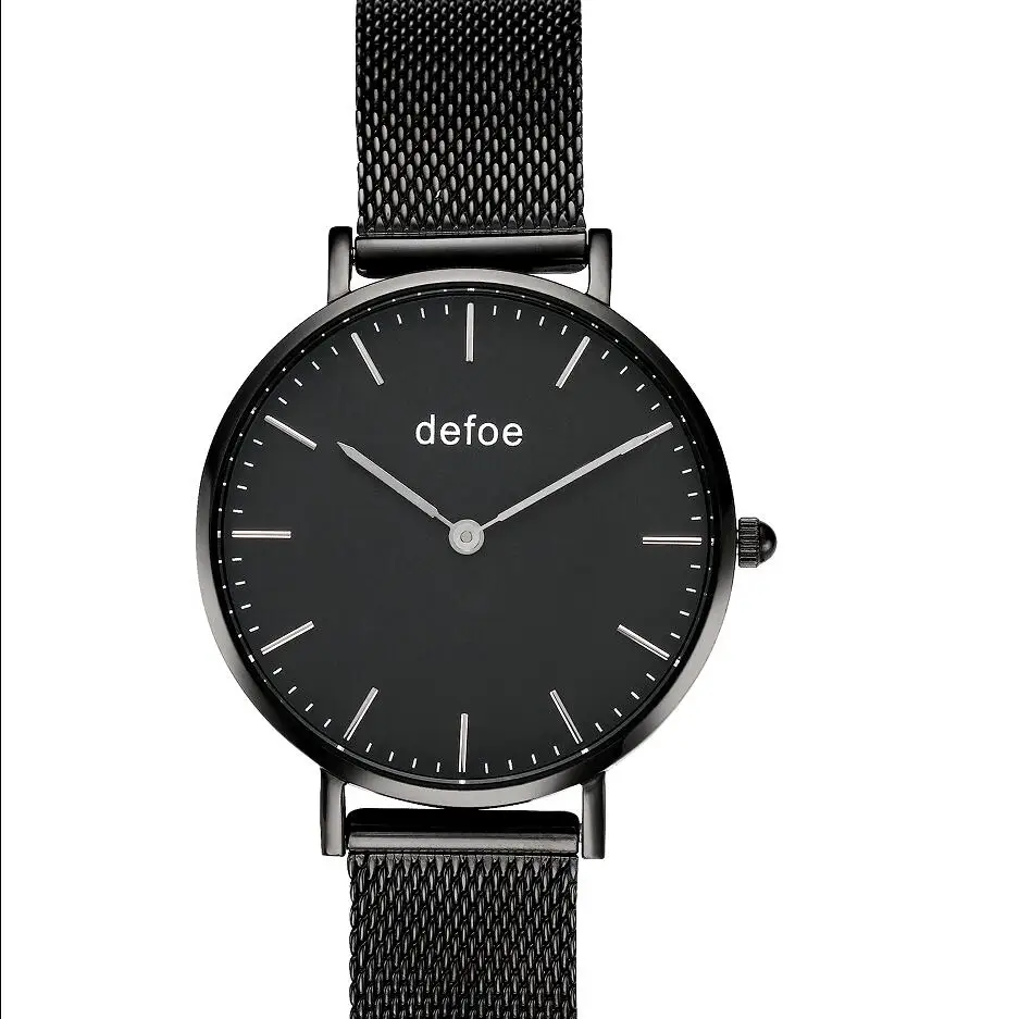 Defoe женские часы из нержавеющей стали высокого качества наручные кварцевые