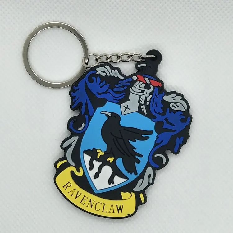Хогвартс Школа колдовства и волшебства брелок Гриффиндор Hufflepuff Ravenclaw Слизерин Забавный мультфильм ПВХ брелок подарок - Цвет: 204