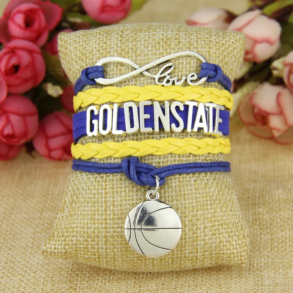 Браслет для футбольной команды Infinity Love Golden State желтый синий спортивный