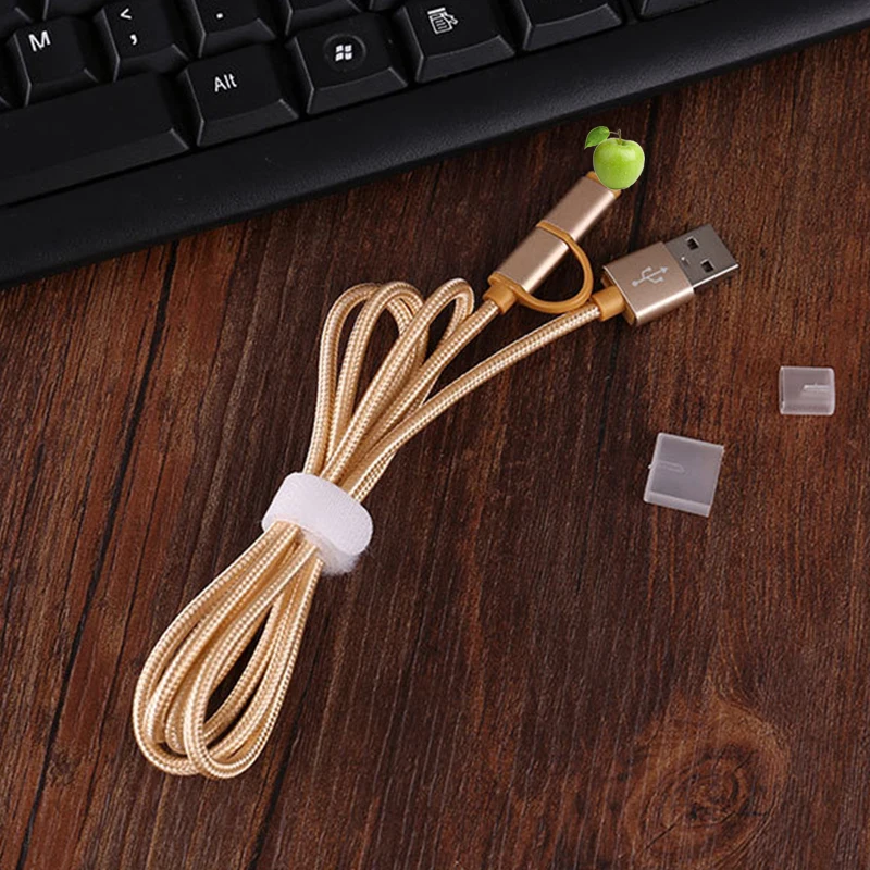 USB кабели 2 в 1 кабель конвертер 2.4A Быстрая зарядка для передачи данных xiaomi huawei iPhone