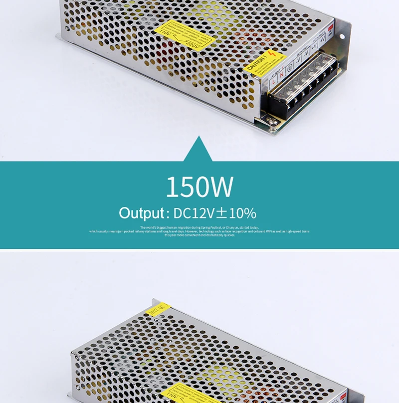 12 В светодиодный полоски Питание 25W60W100W150W300W360W400W600W-Водонепроницаемый трансформатор 220 В преобразование до 12 Напряжение