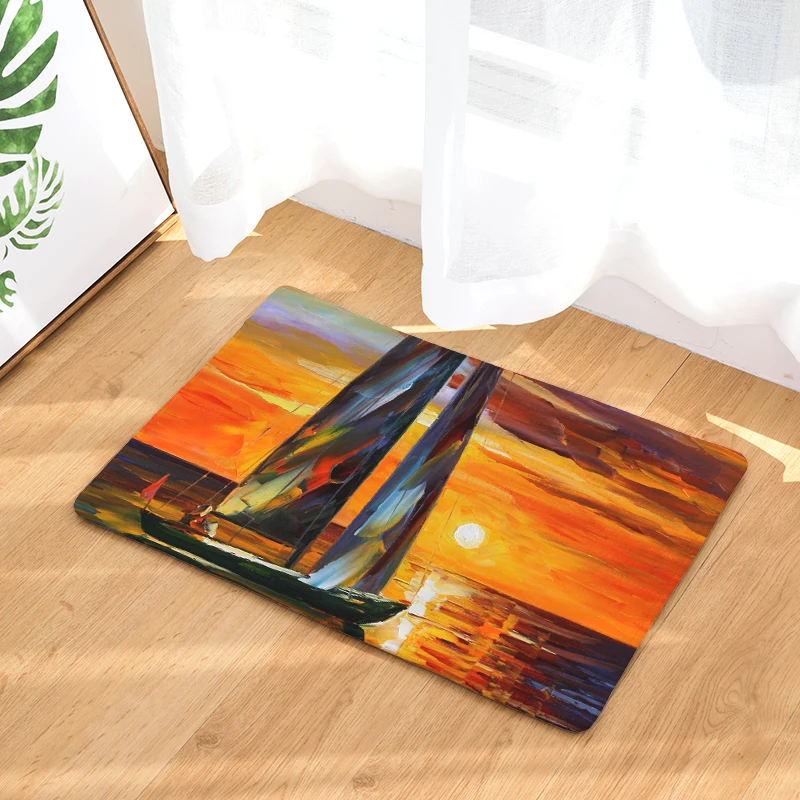2017 живопись маслом работы Печать ковры Нескользящие кухонные коврики для дома