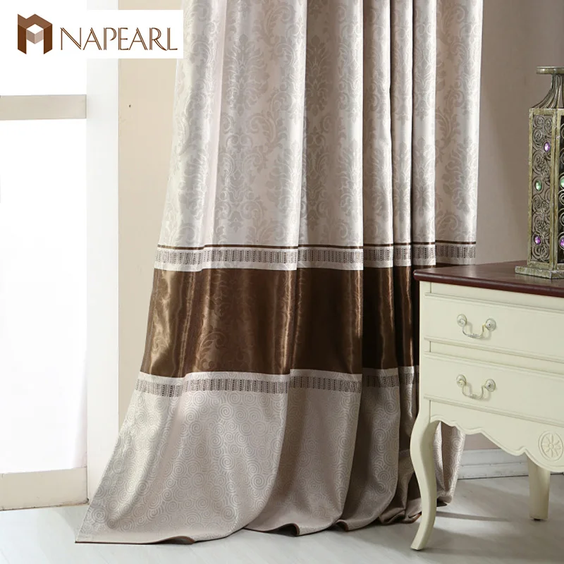 NAPEARL Европейский тиснением затемненные шторы тенты для гостиной Полосатый