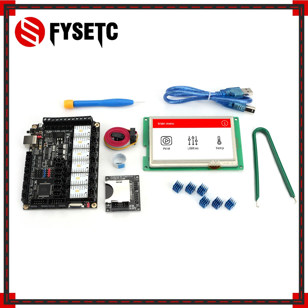 

FYSETC F6 V1.3 ALL-in-one Mainboard + 4.3" Touch Screen LCD Display + 6pcs TMC2100 V1.3 Stepper Motor Driver Super Silence