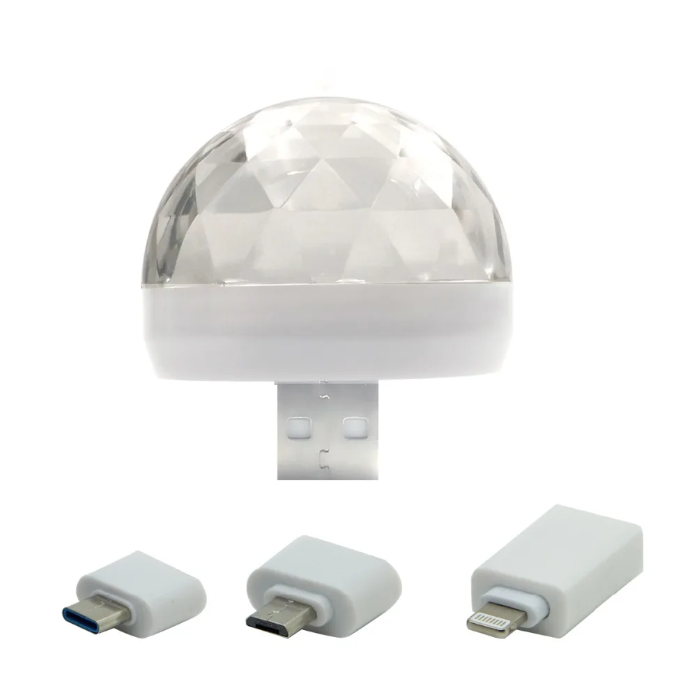 Светодиодный автомобиль USB Атмосфера свет DJ RGB мини мяч этап красочные Музыка