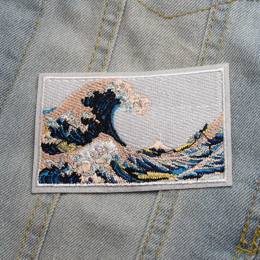 Нашивки с надписью The Great Wave off Kanagawa аксессуары сделай сам для джинсов сумок
