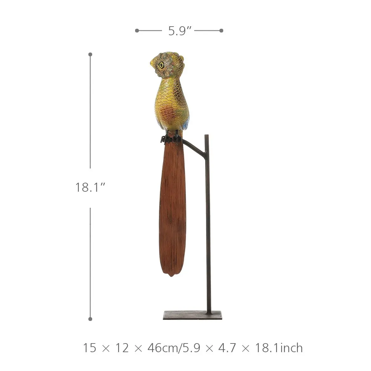 Tooarts Статуэтка с длинным хвостом птица из смолы искусственное украшение для