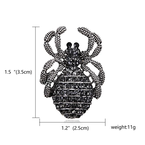 Crystal Spider RINHOO модные броши пауки с желтой Пчелой для Мужчин, Ювелирные изделия с героями мультфильмов, модные женские броши для мужчин - Окраска металла: Crystal Spider