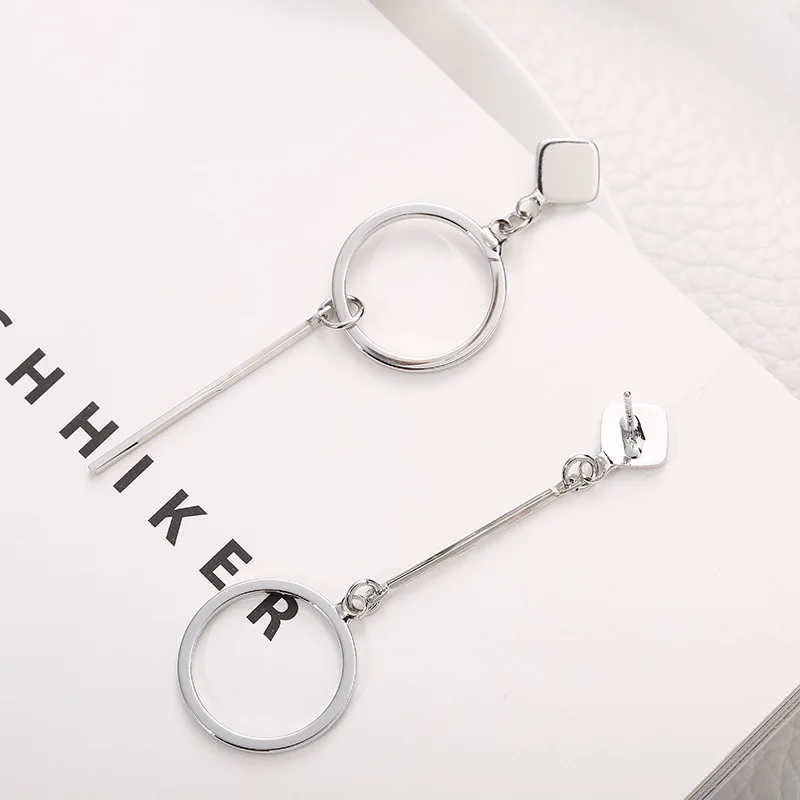 Серебряные позолоченные серьги круглой формы с длинной бахромой, антиаллергенные ювелирные изделия для женщин.