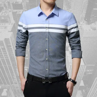 Новое Брендовое платье рубашки Повседневное Для мужчин рубашка Slim Fit Chemise Homme с длинным рукавом социальные рубашки Camisa Masculina Для мужчин s Костюмы MC269 - Цвет: Серый