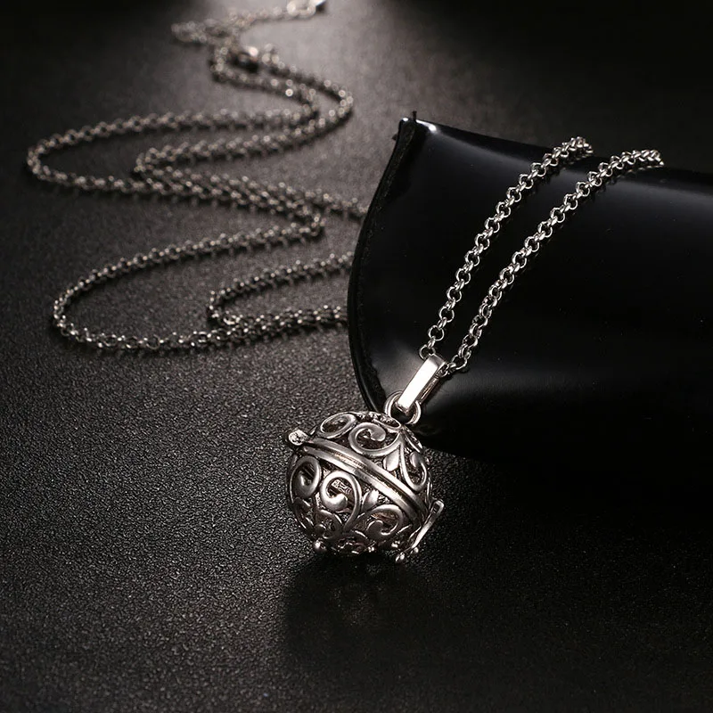 1Pcs New Mexico Chime Hollow Zircon Vintage Necklace Jewelry Music Ball Essential Oil Pregnancy Necklace Summer Romantic Accessories - Окраска металла: 1Pcs
