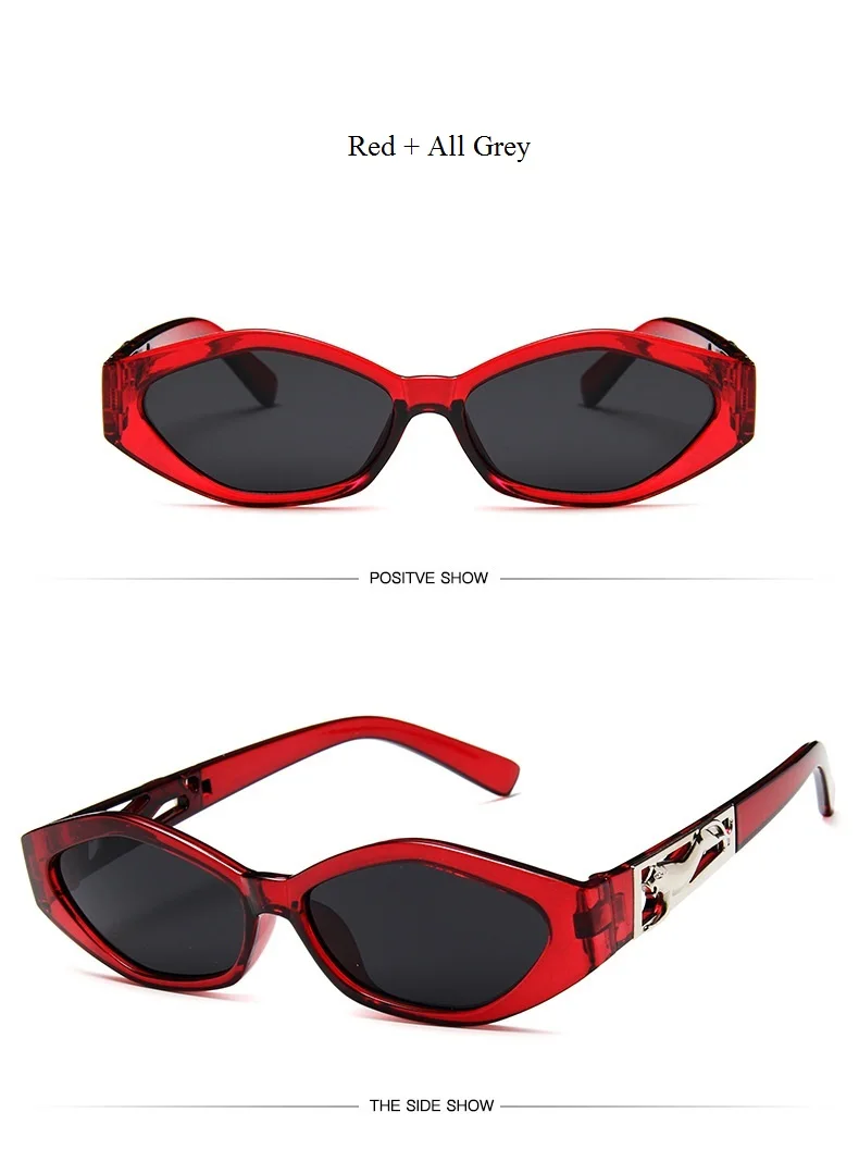 New Sunglasses Fashion Brand Ladies Sun Glasses Small Frame Cat Eye Cool White 3D Leopard Frame Black Yellow Blue Lens