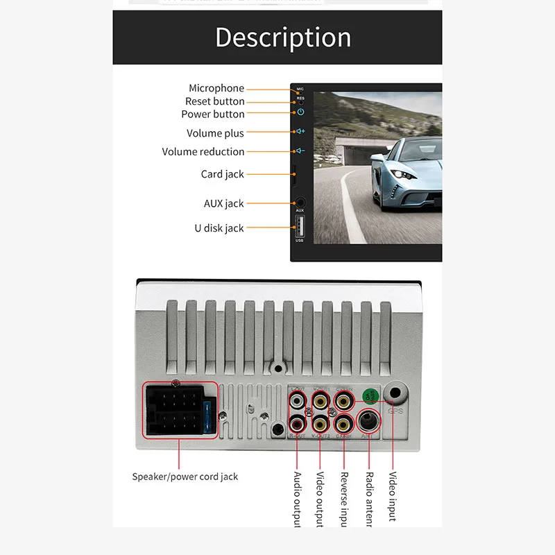 7764B автомобильный радиоприемник 7 &quotСенсорный экран Авто Аудио MP3 MP4 MP5 плейер AUX USB