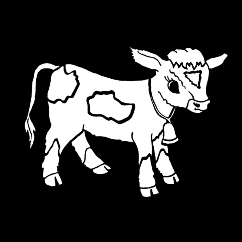 

12.2cm*9cm Calf Cow Animal Stickers Car Accessories Decor Decal Black/Silver S3-5292