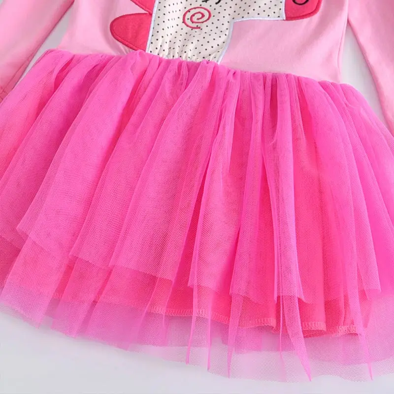 Dxton Baby Girl Dresses Cartoon Kids Girls Clothes Christmas Vestidos Long Sleeve For 3-8 Year LH4575 | Детская одежда и обувь