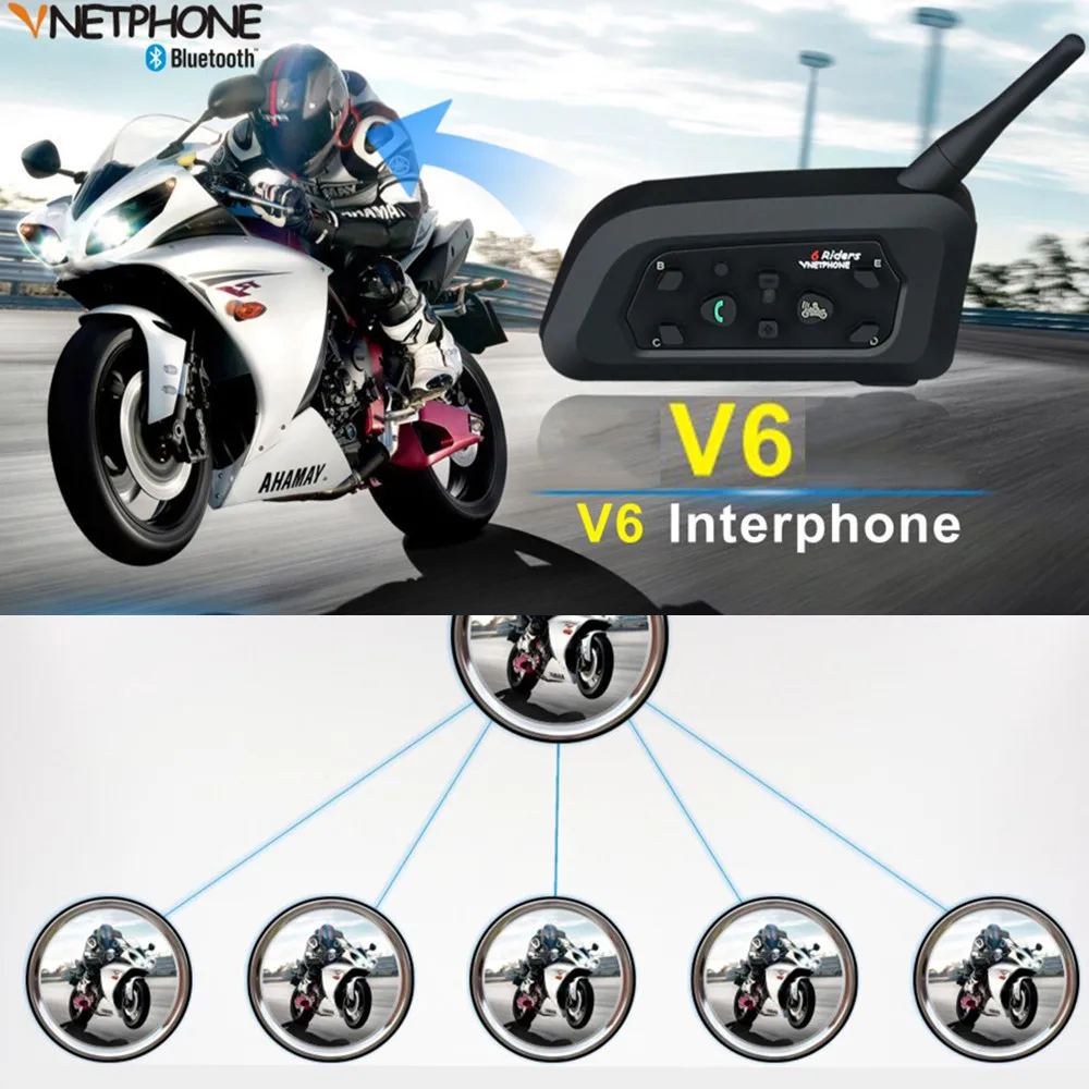 2 шт. V6 Pro Беспроводной Bluetooth Шлемы гарнитуры мотоцикла 1200m Multi Переговорные