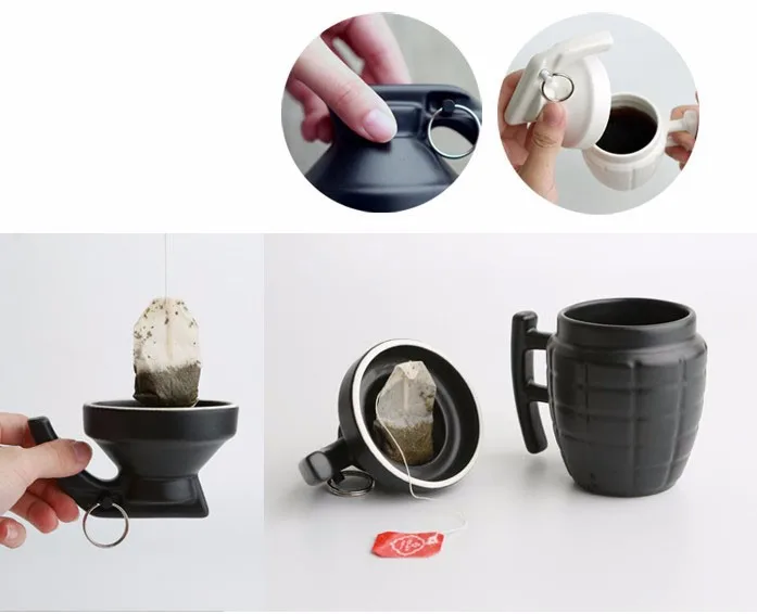 Creative Grenade Coffee Mugs Practical Water cup with Lid Funny Gifts Granada creativa taza de cafe