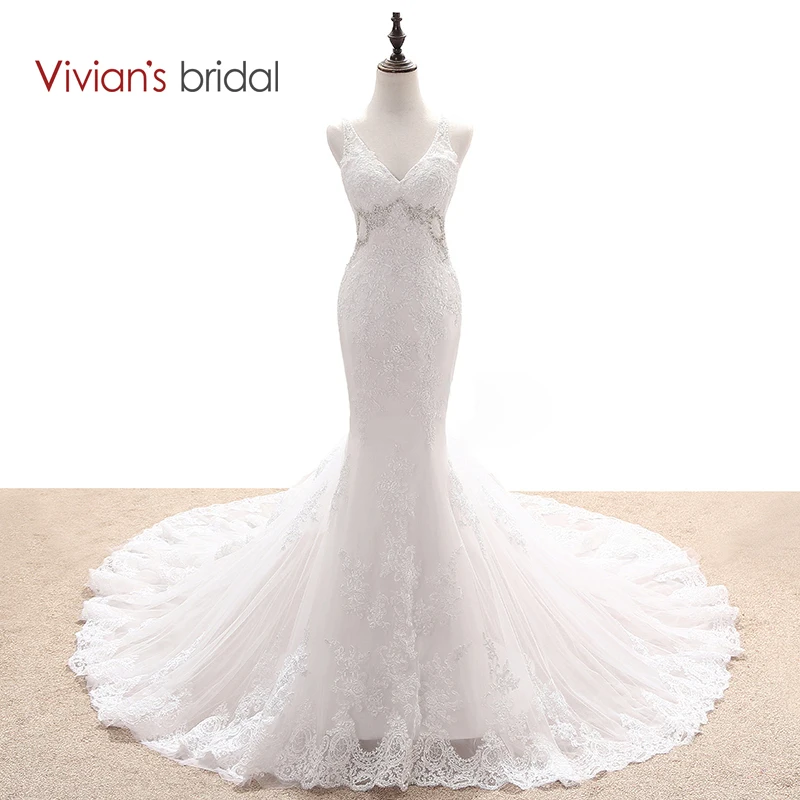 Vivian's Bridal многослойное свадебное платье Русалочки с бисером блестками кружевом