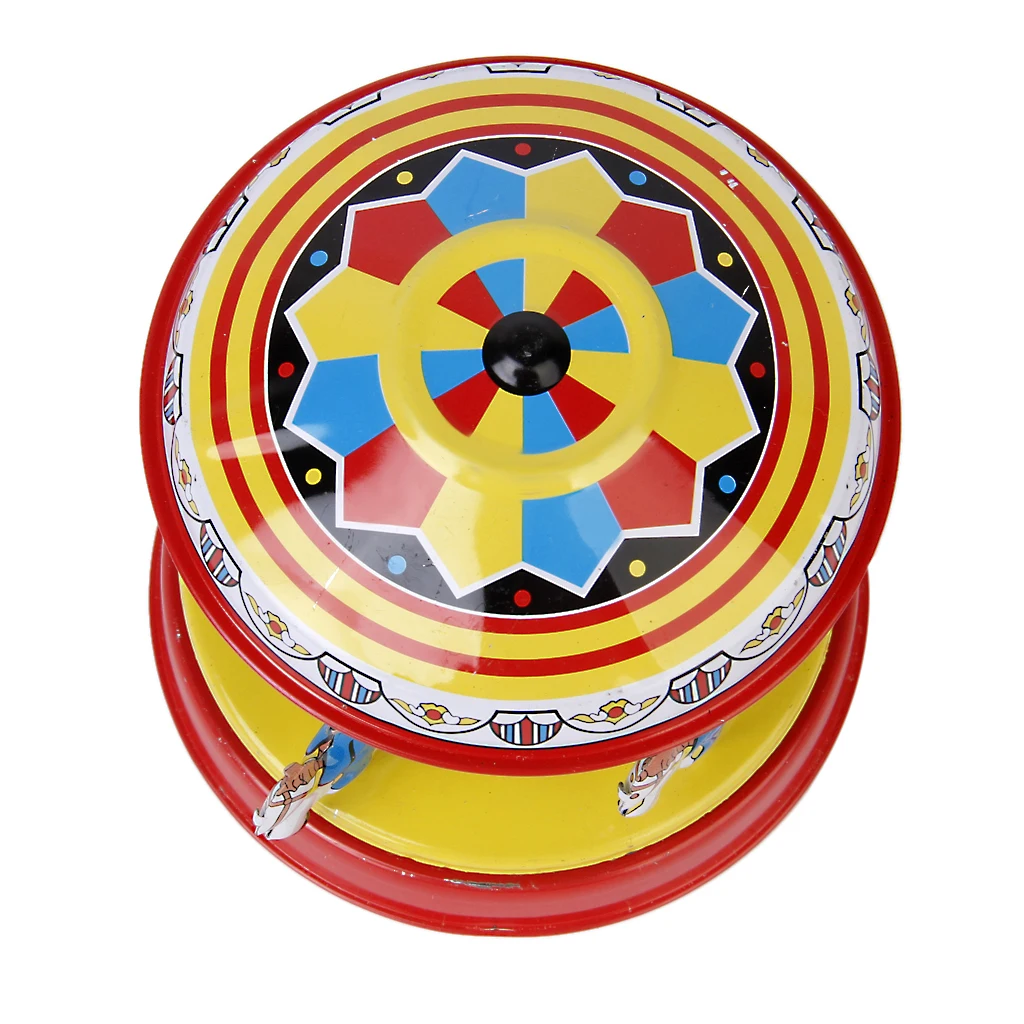 Vintage SPINNING Horse Carousel Fairground Merry Go Round Classic Tin Toy Gift |