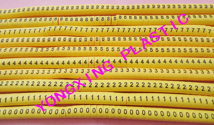 

1000pcs/lot EC-0 suit cable 1.5mm2 yellow color 0-9 each number 100pcs