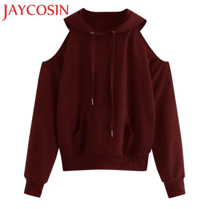 JAYCOSIN 2018 женский однотонный Повседневный свитер с длинными рукавами и открытыми