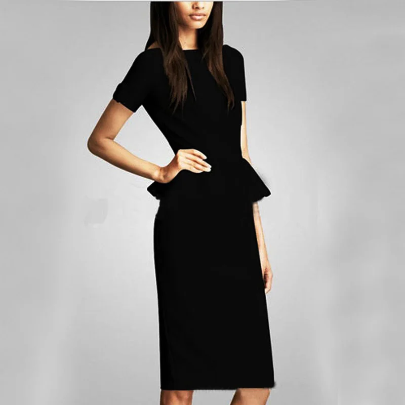 Женское платье с коротким рукавом H2 Повседневное миди о вырезом в стиле