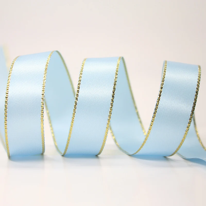 blue topaz 308 YAMA атласная лента с золотыми краями 0,125 дюйма 3 мм 500 ярдов/партия для самостоятельного изготовления аксессуаров для платьев свадебные украшения - Цвет: blue topaz 308