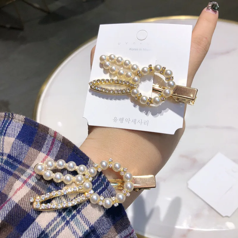 2019 Корея новые шпильки с жемчугом заколки Снежинка кролик заколки-бабочки для