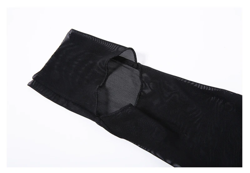 Женские леггинсы для фитнеса черные с широким поясом и сетчатыми вставками