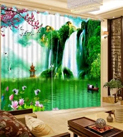 photo customize size 3d curtains natural beautiful waterfall nature scenery decorations for home curtain size for window