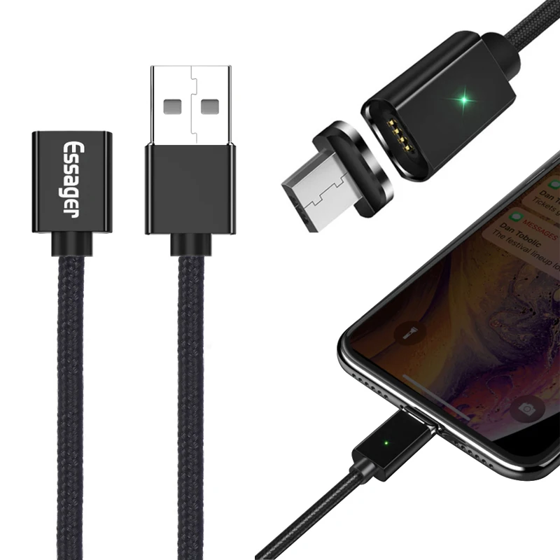 Essager Магнитный Usb кабель для телефона Android зарядный адаптер Кабели для мобильных и смартфонов кабели