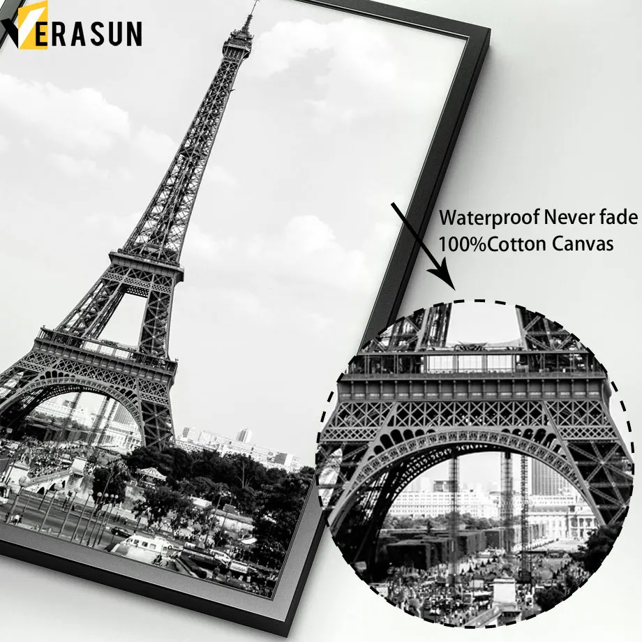 Парижская башня Снежная гора морская волна цитаты настенная живопись на холсте