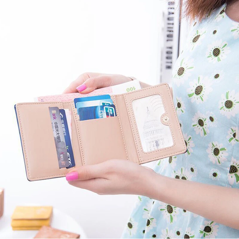 Модный короткий кошелек Petrichor Женский однотонный из искусственной кожи с