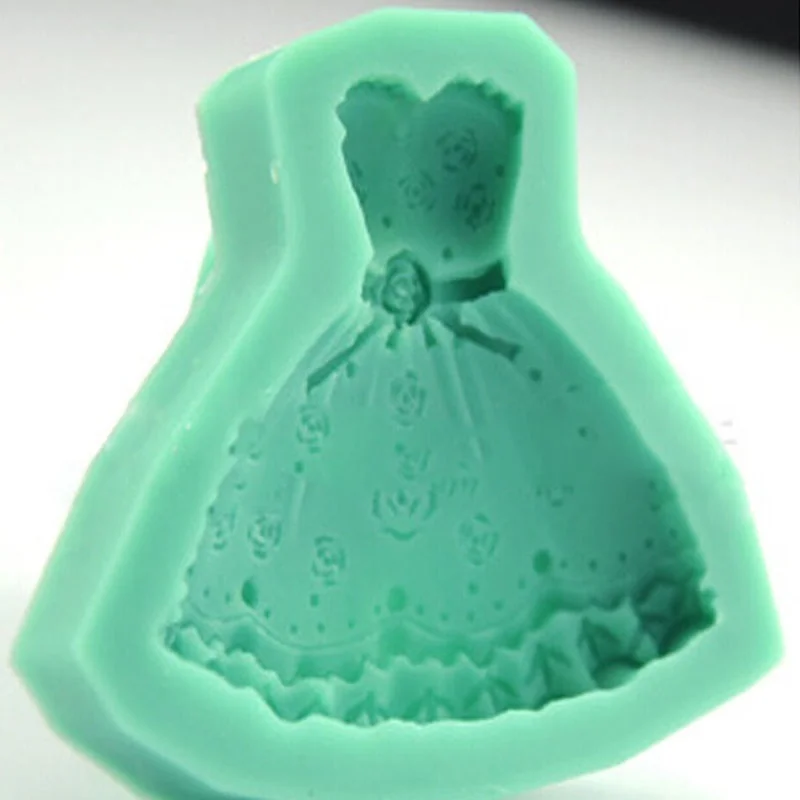 Горячая новинка Пищевая силиконовая форма 3D платья помадка инструмент для