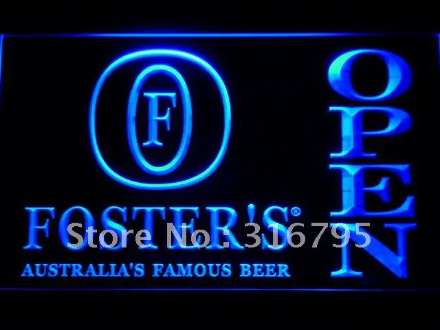 

028 Foster Beer OPEN Bar LED Neon Light Signs with On/Off Switch 20+ Colors 5 Sizes to choose