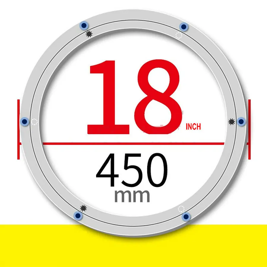 18INCH 44CM OD HQ SS01 продвинутый приглушенный и противоскользящий мягкий резиновый наконечник Алюминиевый сплав Lazy Susan поворотный стол обеденный стол поворотный для кухни - Цвет: 18INCH 44CM OD