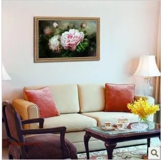 Фабричный магазин ткани с принтом Набор для вышивки крестиком пион цветок